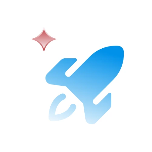 Rocket launching upward, symbolizing speed and rapid deployment.