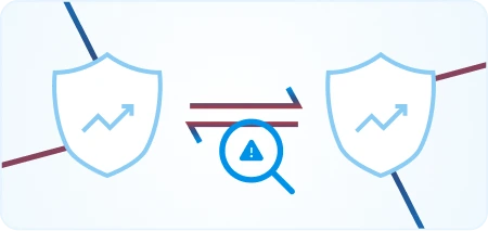 Shield and analytics icons showing AI detection of project risks through data patterns.